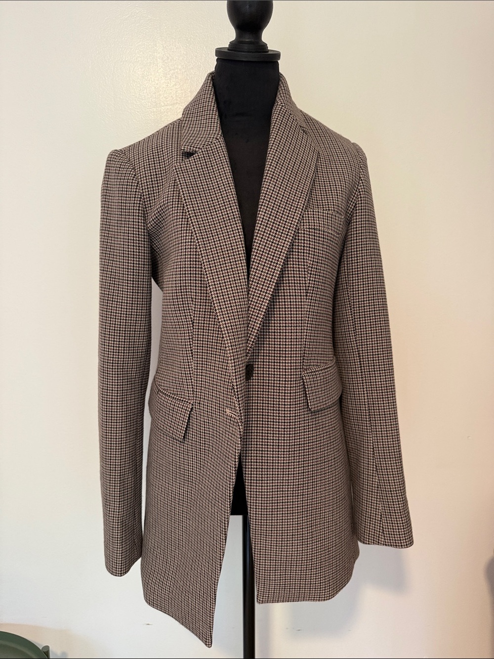 Nordstrom Houndstooth Single-Breasted Blazer - Brown & Black